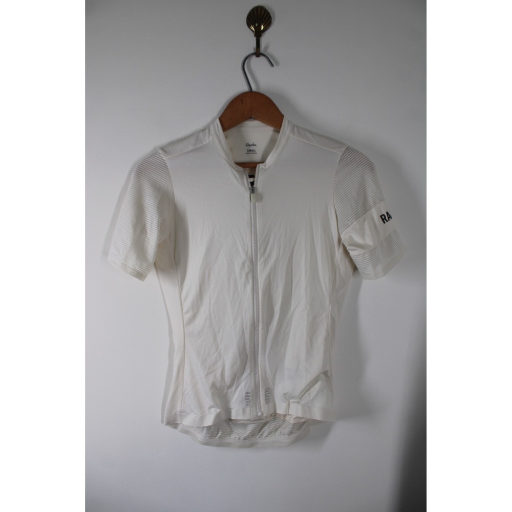 Rapha S Off-White Women's Pro Team Flyweight Cycling Jersey Short Sleeve Zip